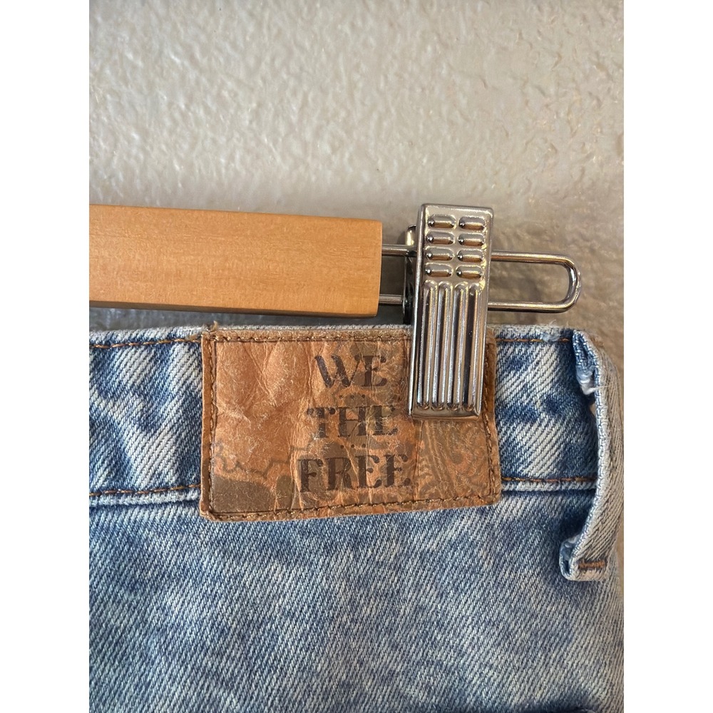 We The Free Wide Leg Jeans Women 27 Blue Acid Wash High Rise Denim - Picture 8 of 11